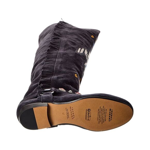 Isabel Marant Selize Suede Knee-High Boot, Black - Picture 4 of 5